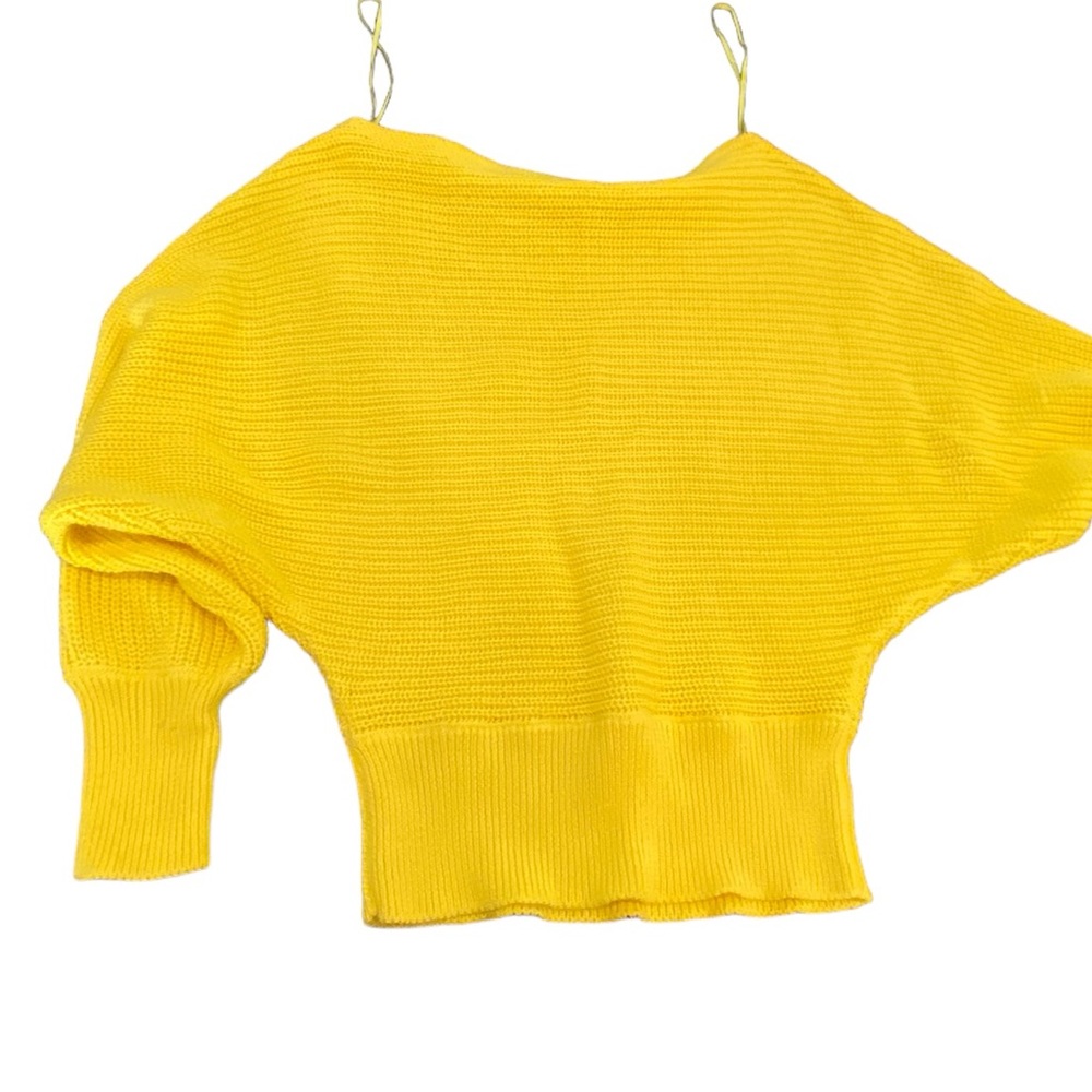 NA-KD bright yellow dolman long sleeve sweater. EUC.